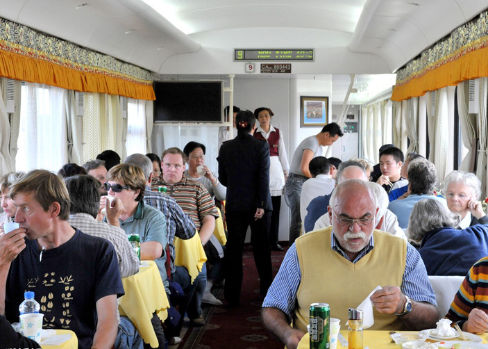 Dinning Car on Tibet Train